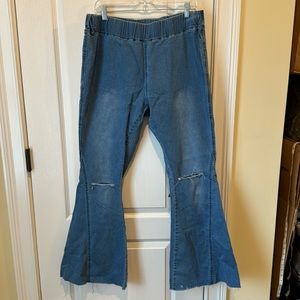 Super stretchy pull on flare jeans